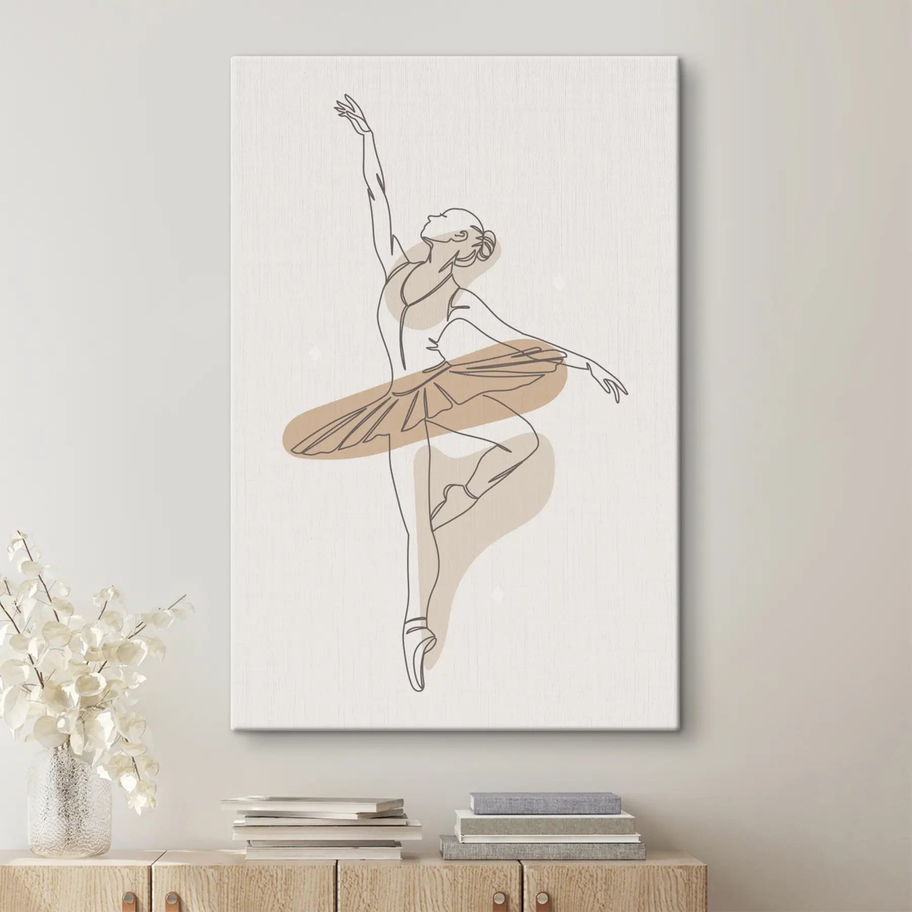 Fototapete Mädchen Ballerina Stil Boho Minimalismus Linien s38078