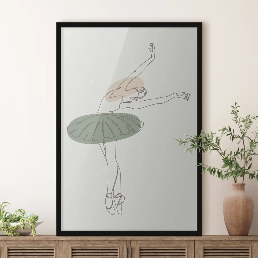 Fototapete Mädchen Ballerina Stil Boho Minimalismus Linien f38076