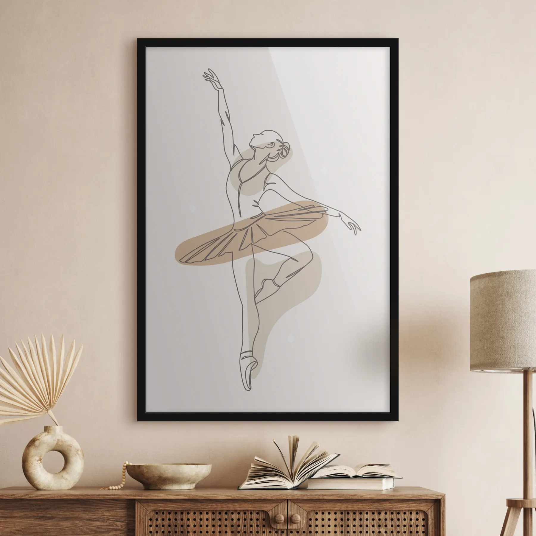 Fototapete Mädchen Ballerina Stil Boho Minimalismus Linien f38078