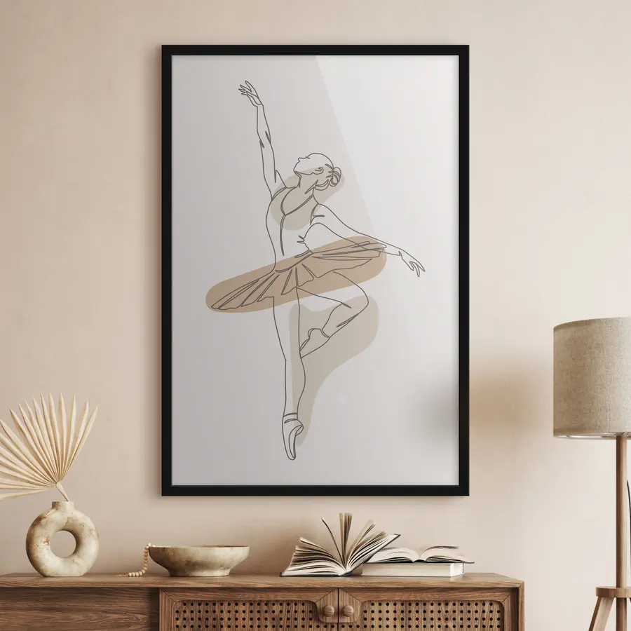 Fototapete Mädchen Ballerina Stil Boho Minimalismus Linien f38078