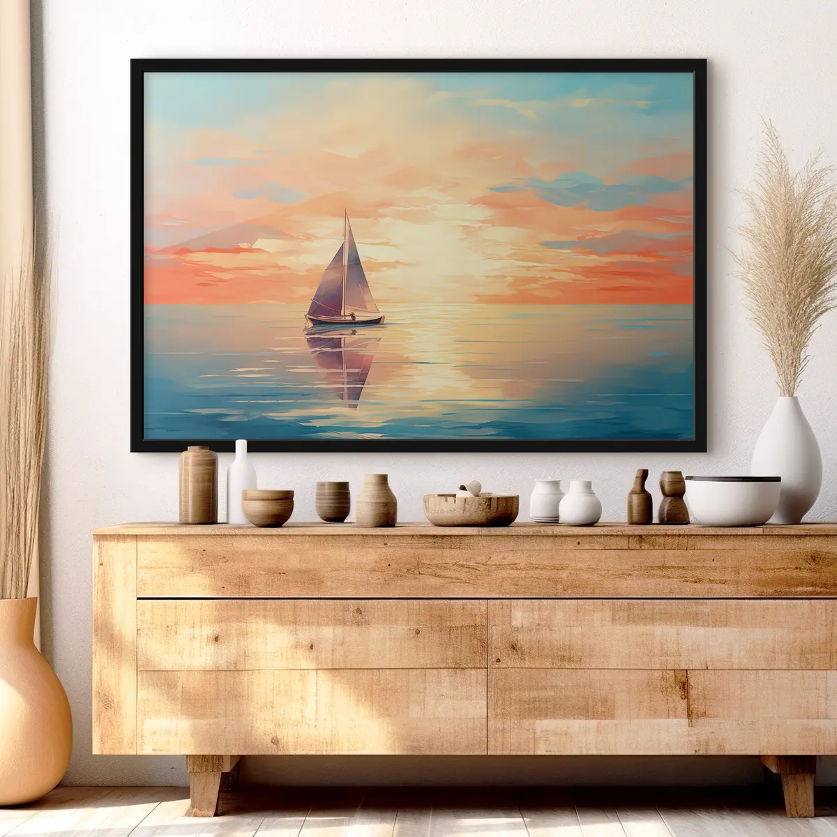 Poster Aquarell Boot f38050