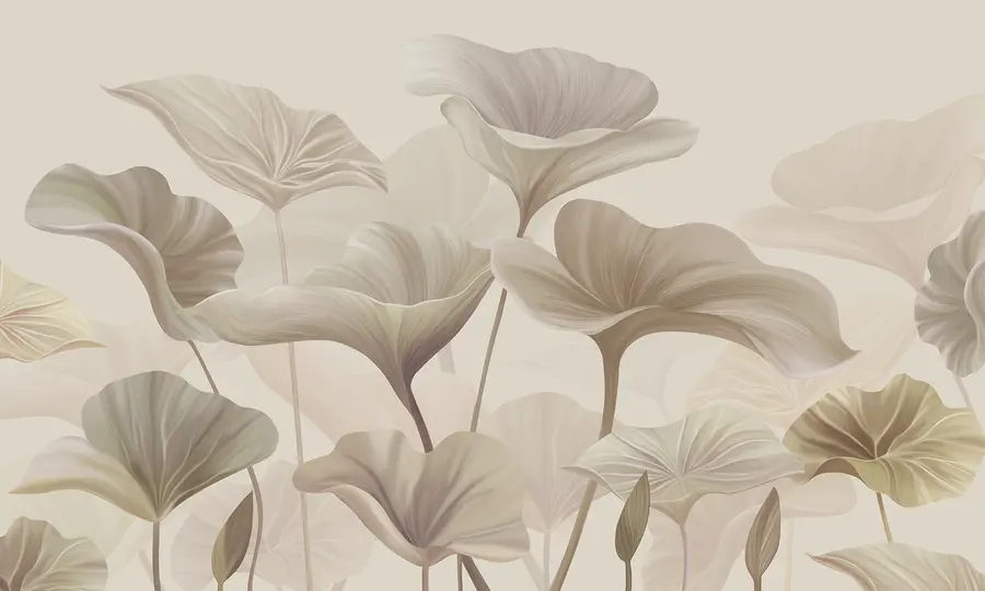 Fototapete Wunderschöne große Blätter in Beige w00385v3