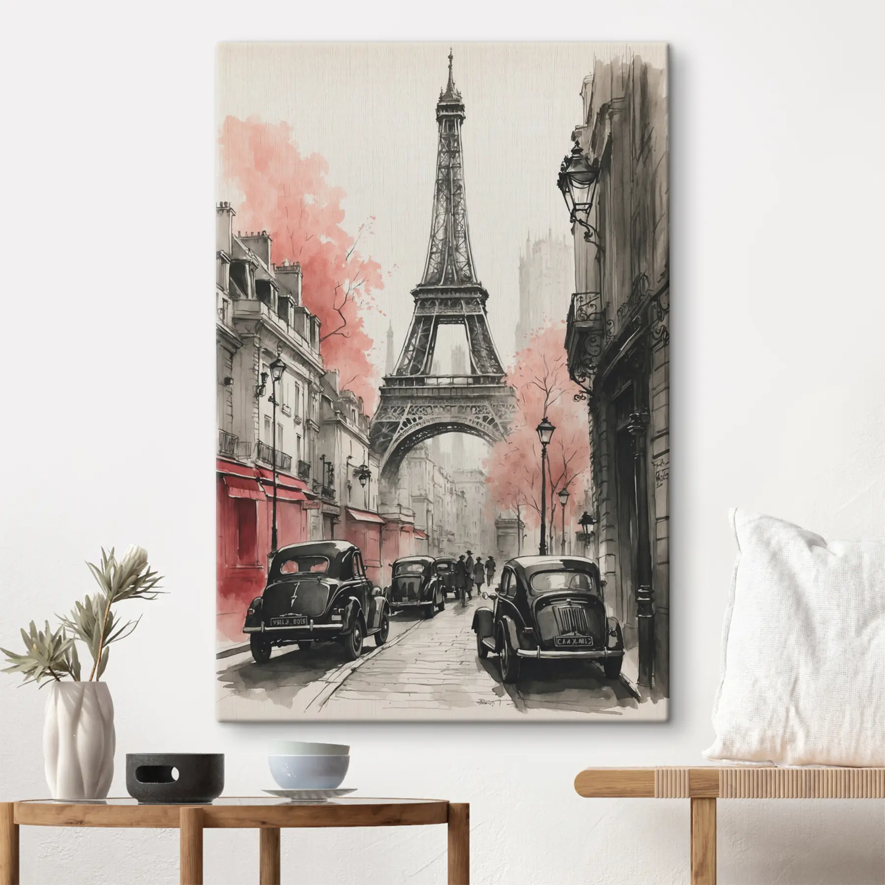 Fototapete Paris des letzten Jahrhunderts in Schwarz-Weiß s38178