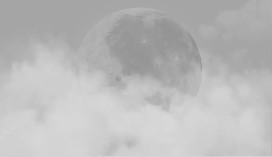 Fototapete Großer Mond zwischen den Wolken im grauen Loft-Stil w00548v1