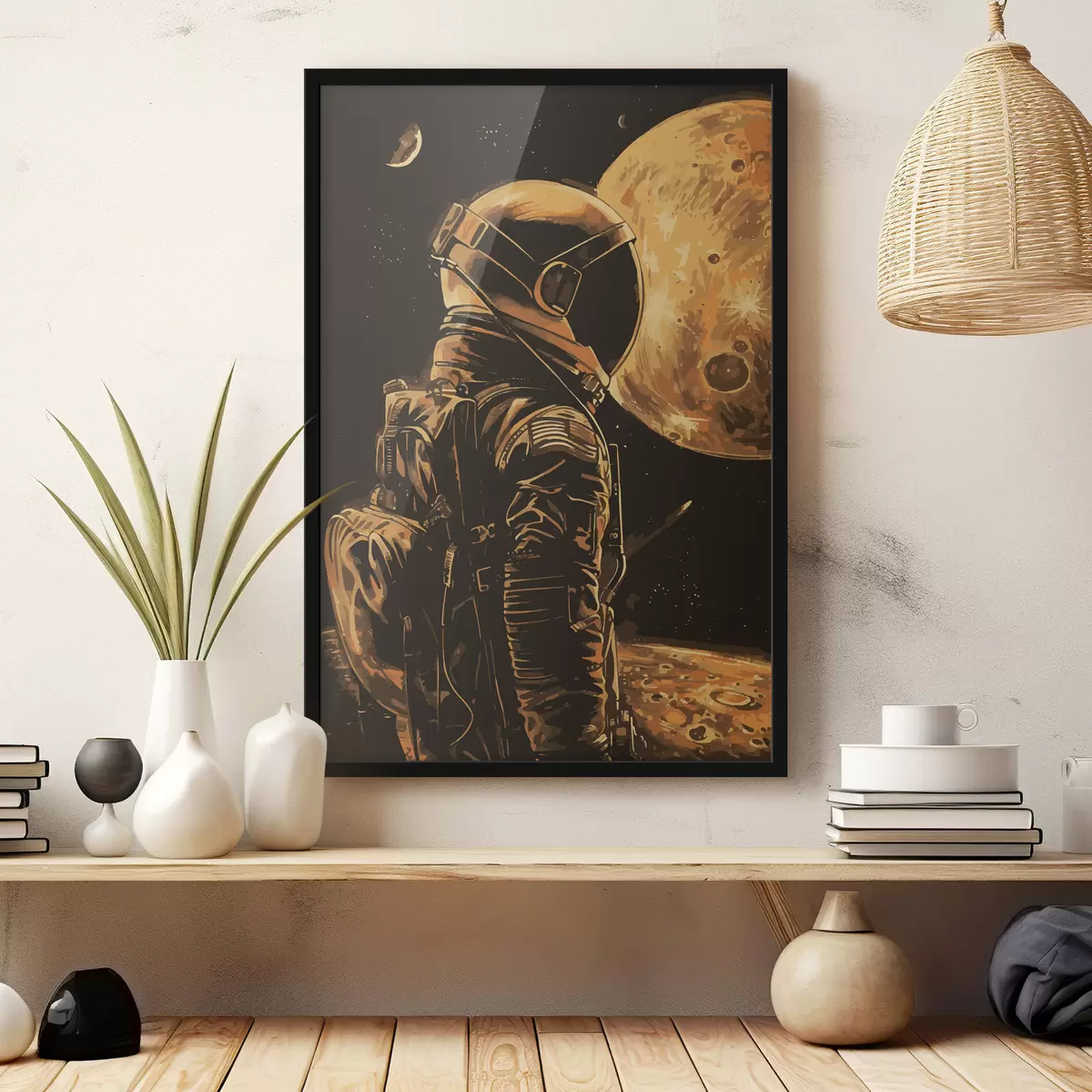 Poster Astronaut blickt auf den Planeten f38314