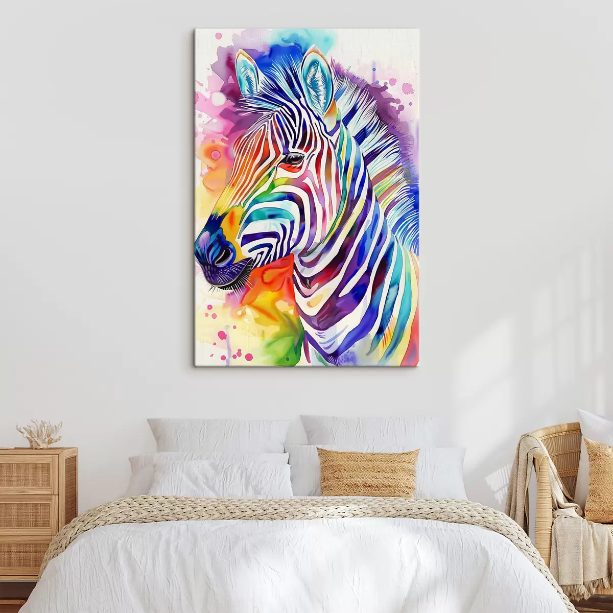 Wandbilder Mehrfarbiges Zebra s38379