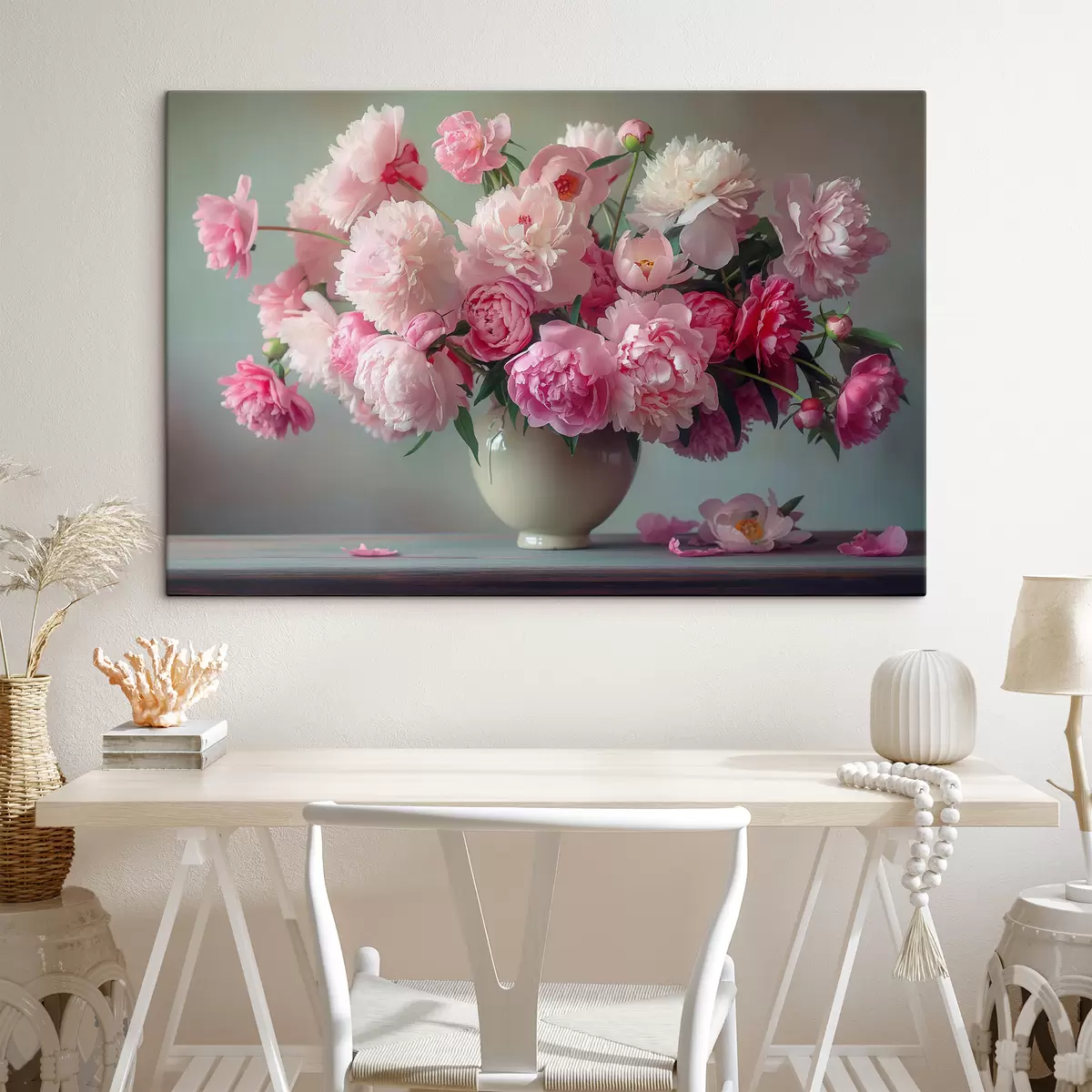 Wandbilder Zarter Strauß Pfingstrosen s38458