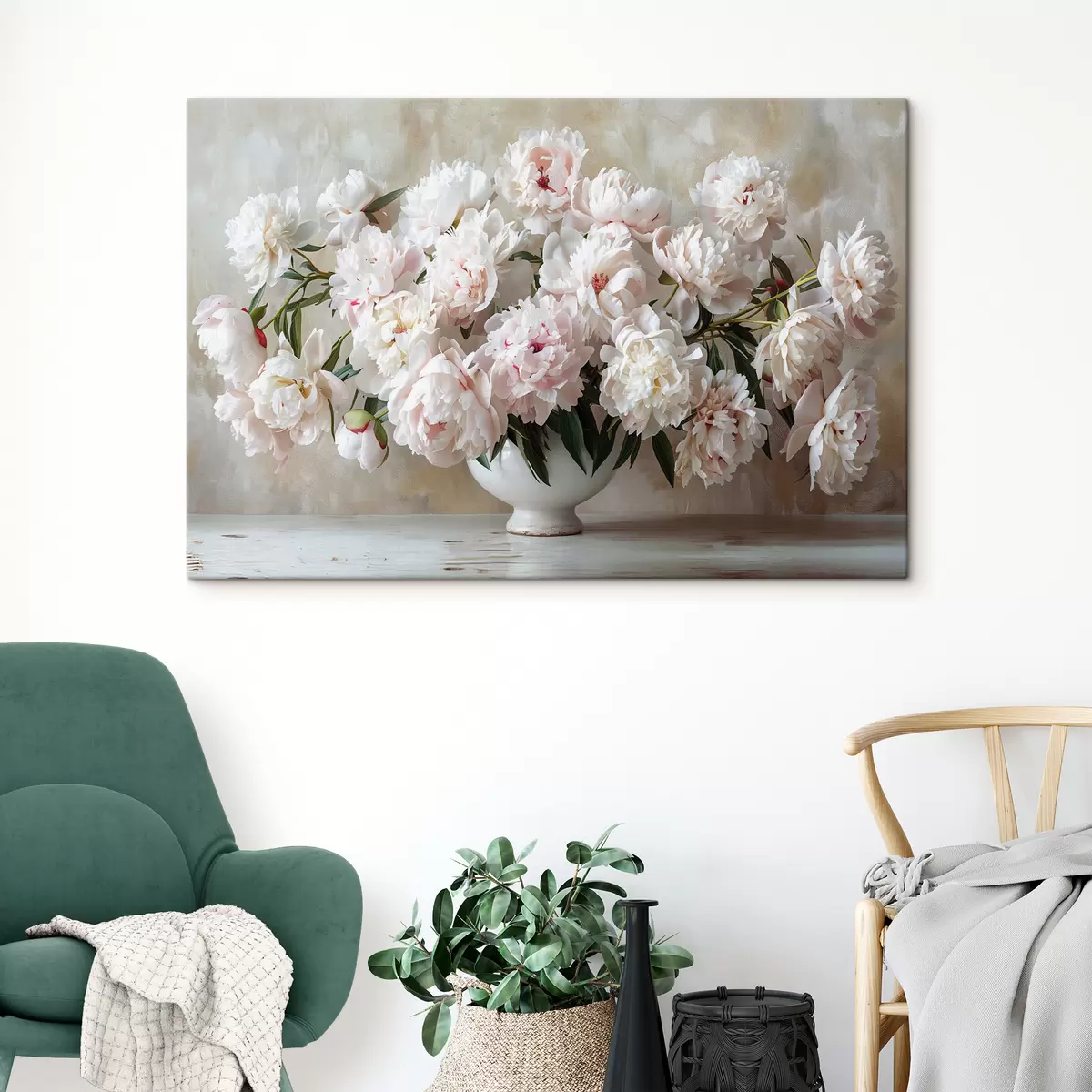 Wandbilder Leichte Pfingstrosen in einer Vase s38461