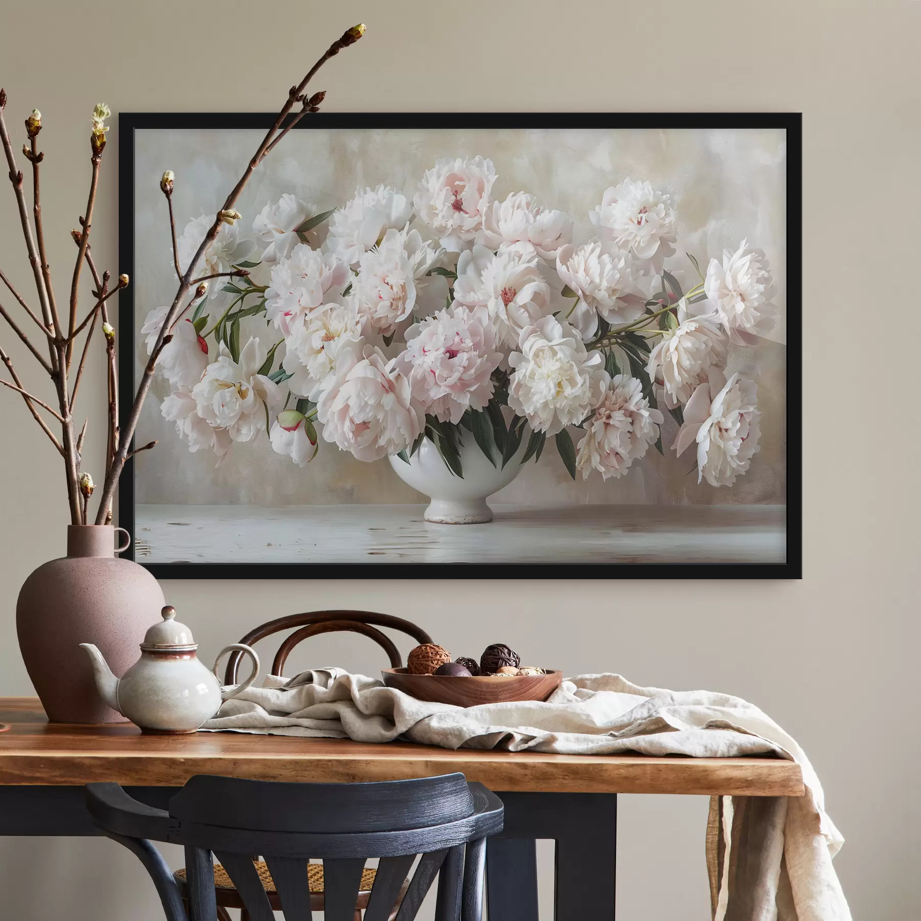 Fototapete Leichte Pfingstrosen in einer Vase f38461