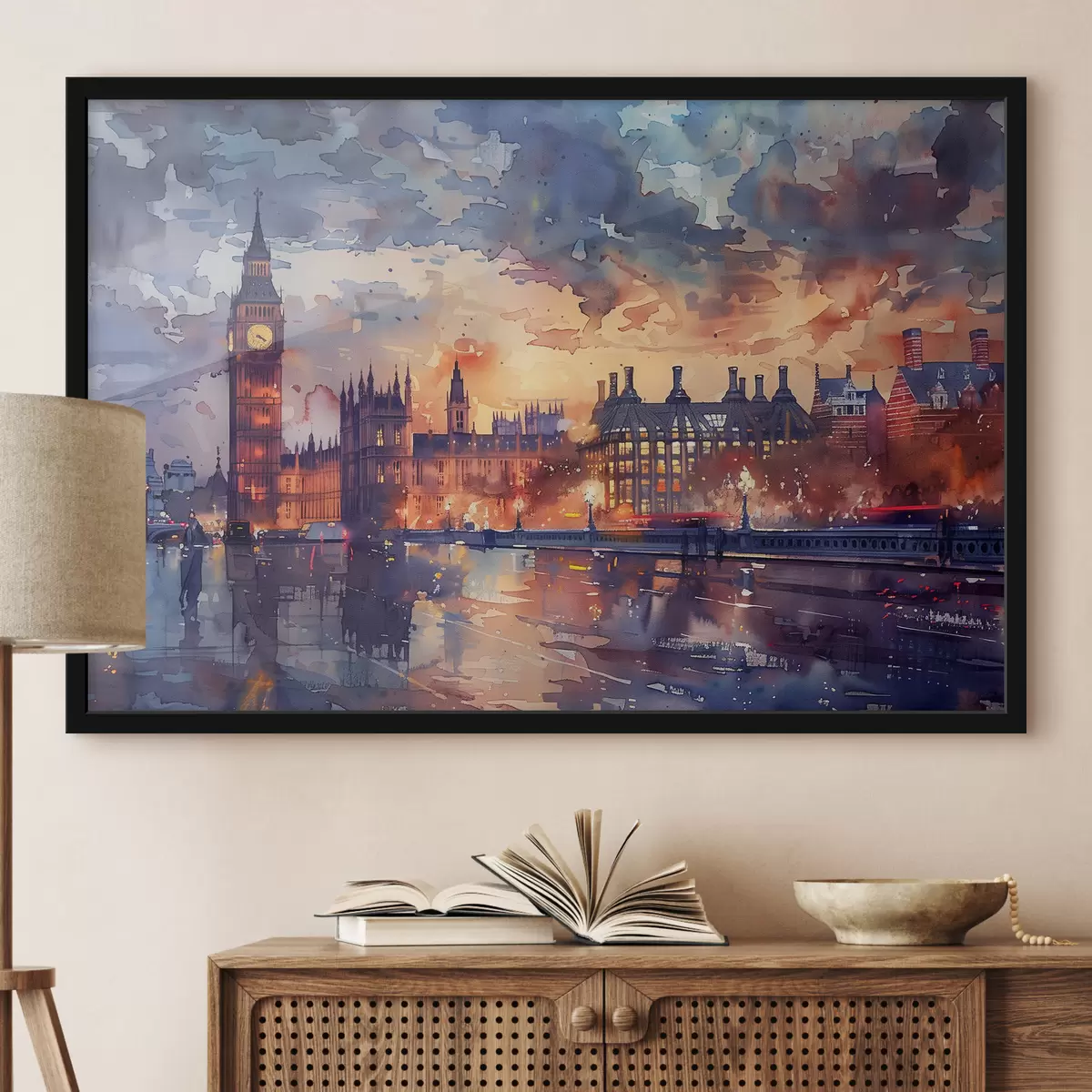 Poster Aquarellmalerei von Big Ben in London f38473