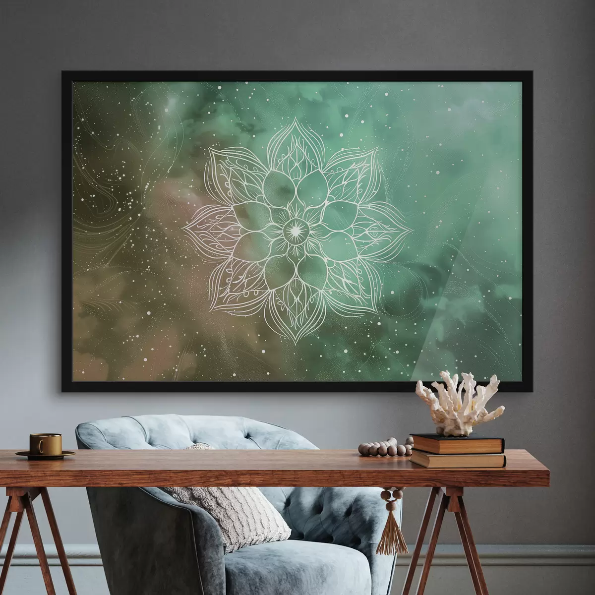 Poster Mandala auf Aquarellhintergrund f38530