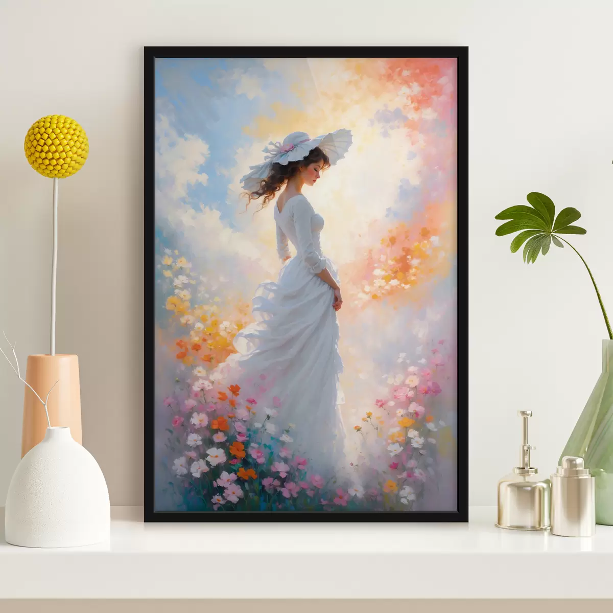 Poster Mädchen in Blumen f38570