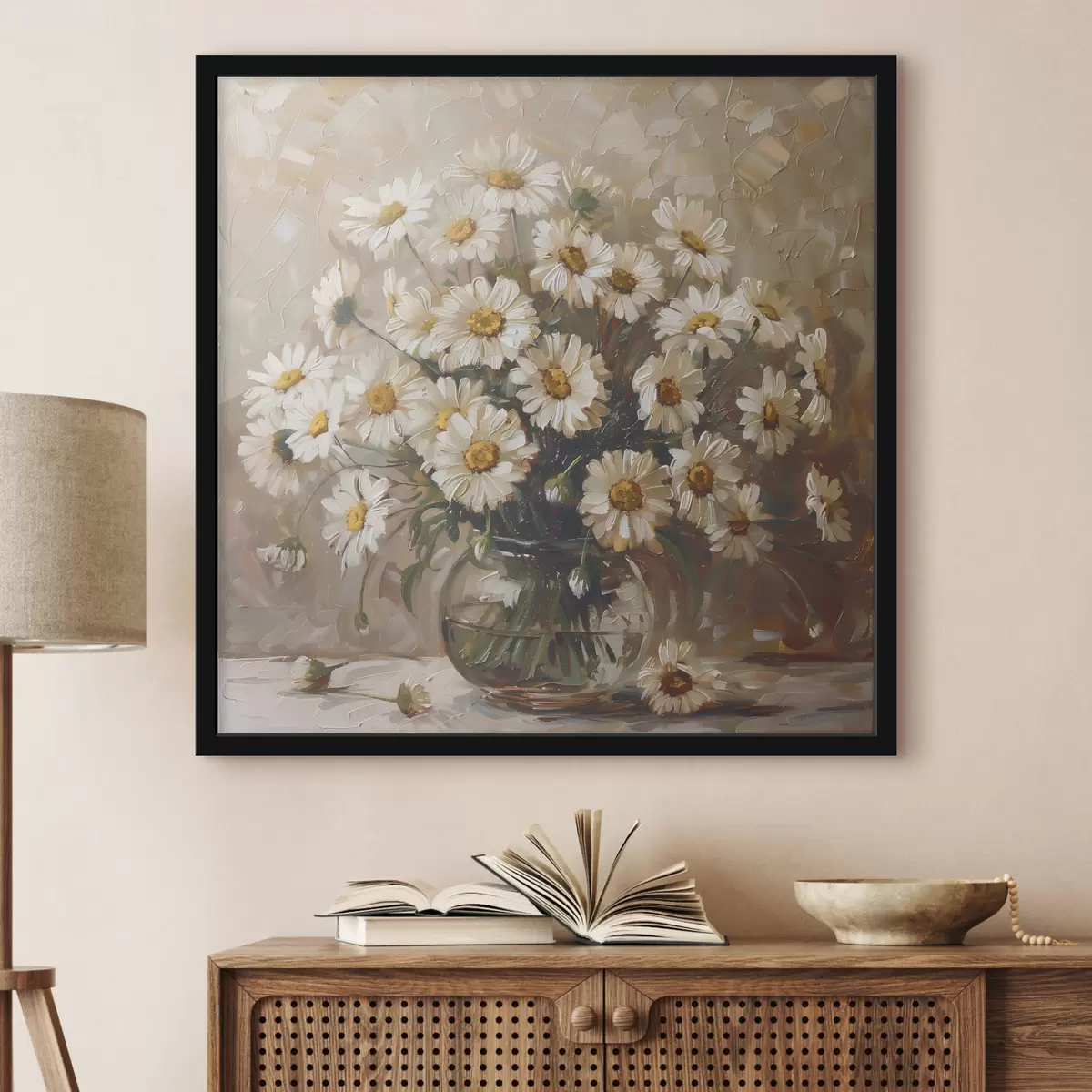 Poster Strauß Gänseblümchen in einer Vase f38647