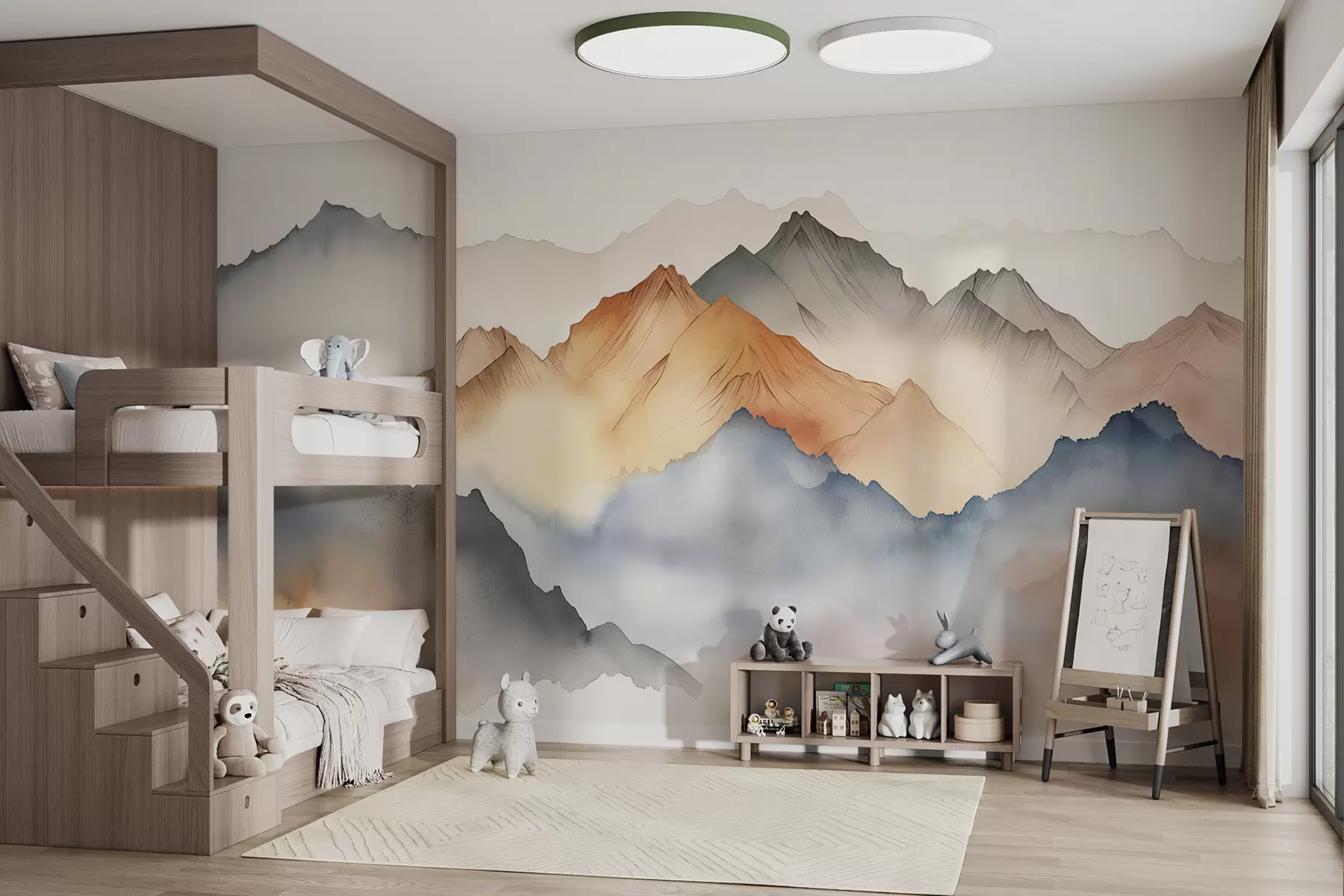 Fototapete Abstrakte Aquarellberge w00683