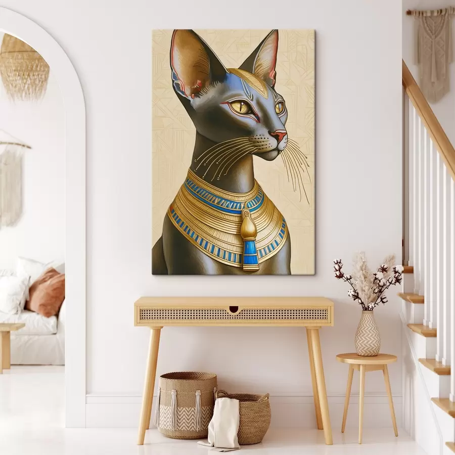 Wandbilder Bastet, ägyptische Göttin, Katze im Profil s38725