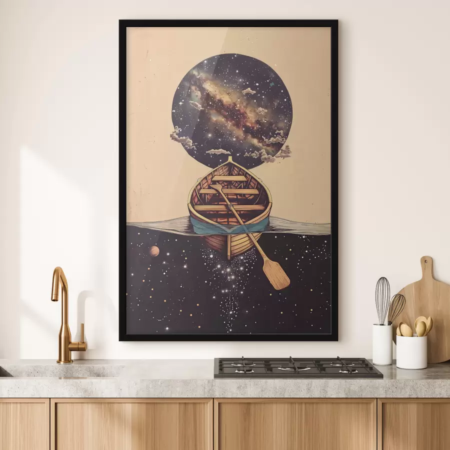 Fototapete Boot im Weltraumstil f38635