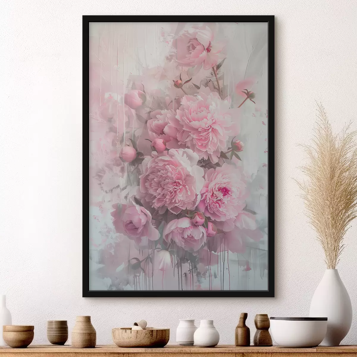 Poster Rosa Pfingstrosen f38750