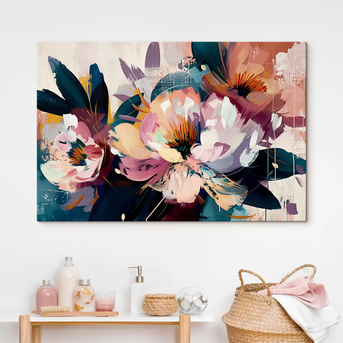 Wandbilder Große Blumen in Öl gemalt s38799