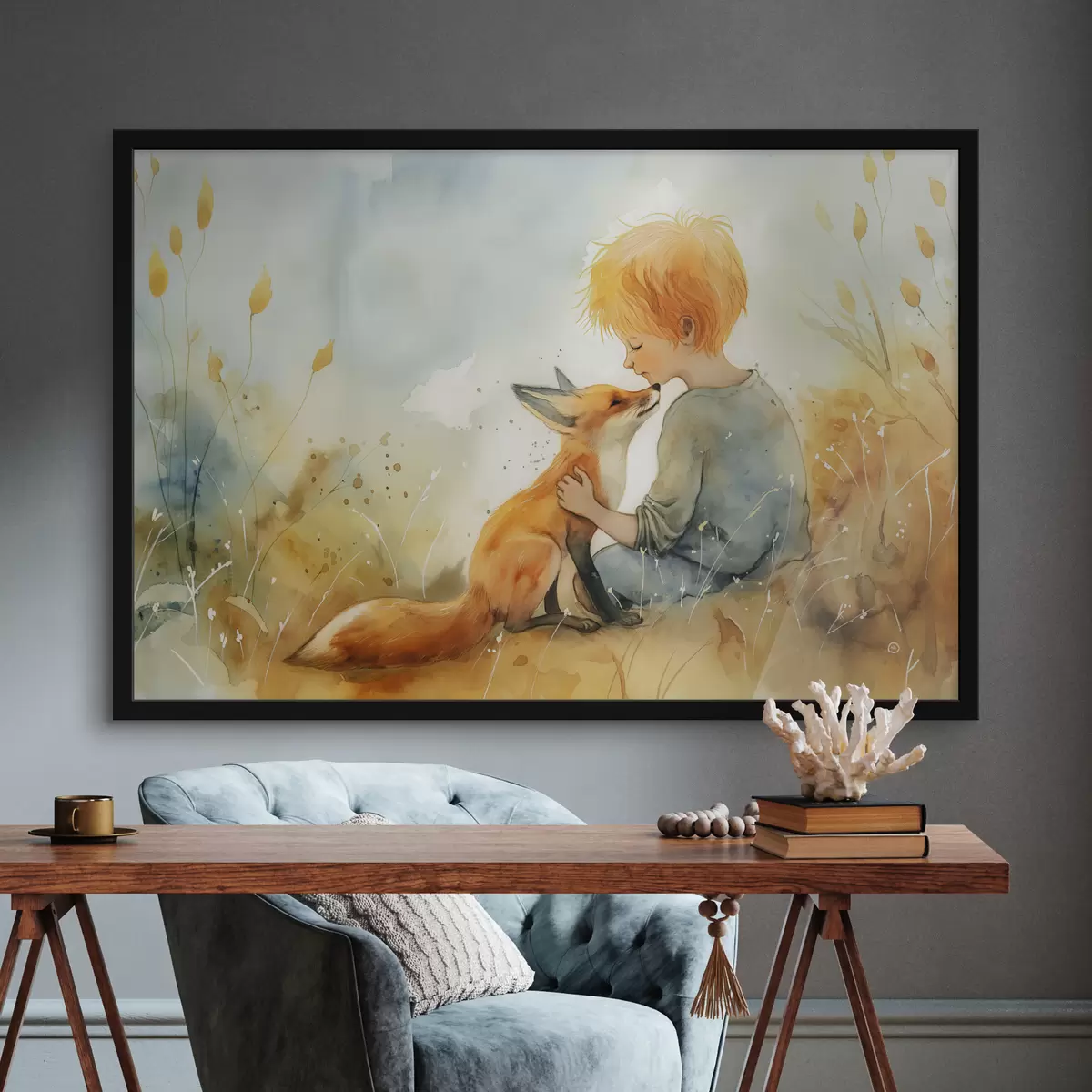 Poster Der kleine Prinz mit dem Fuchs f38790