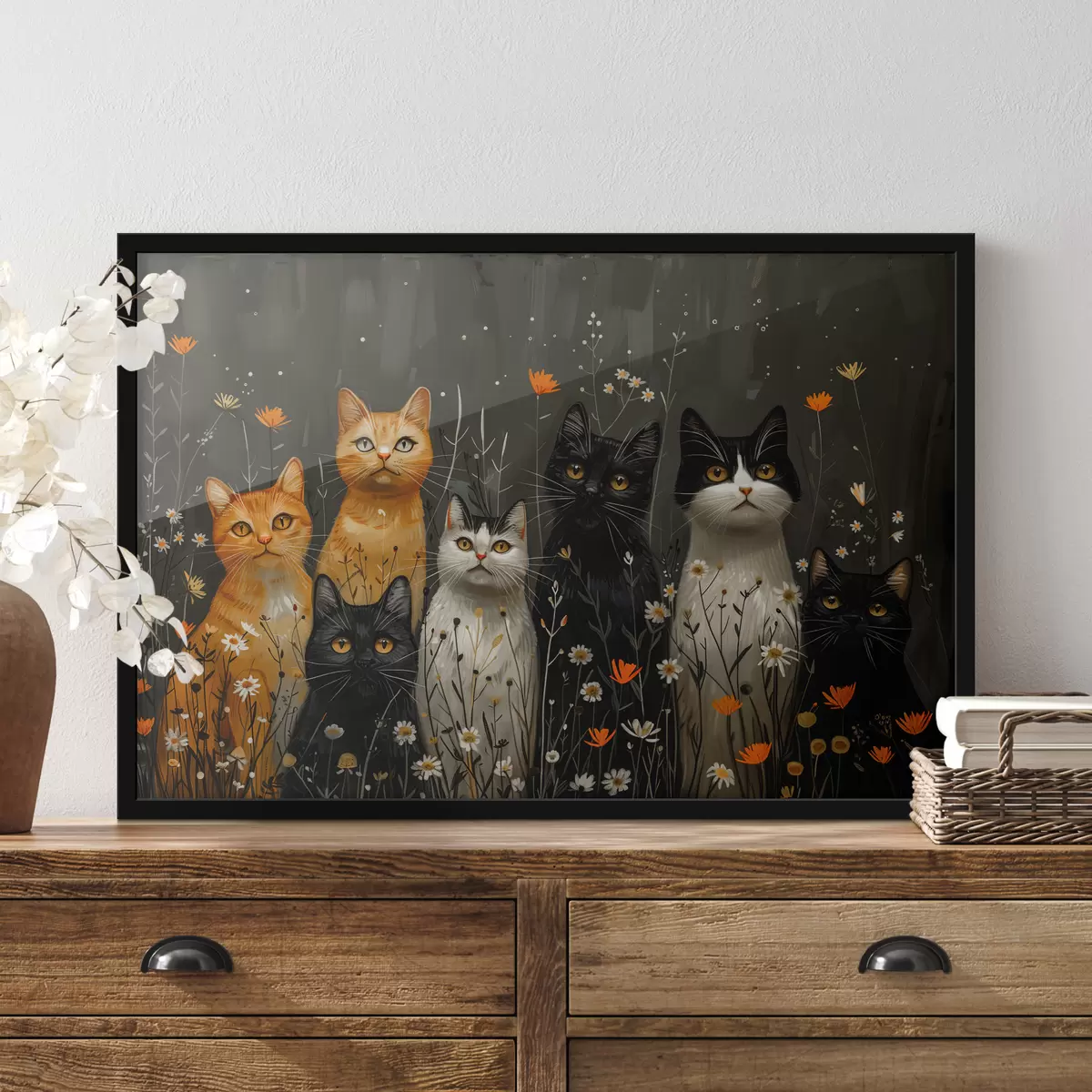 Poster Katzen in Blumen f38798