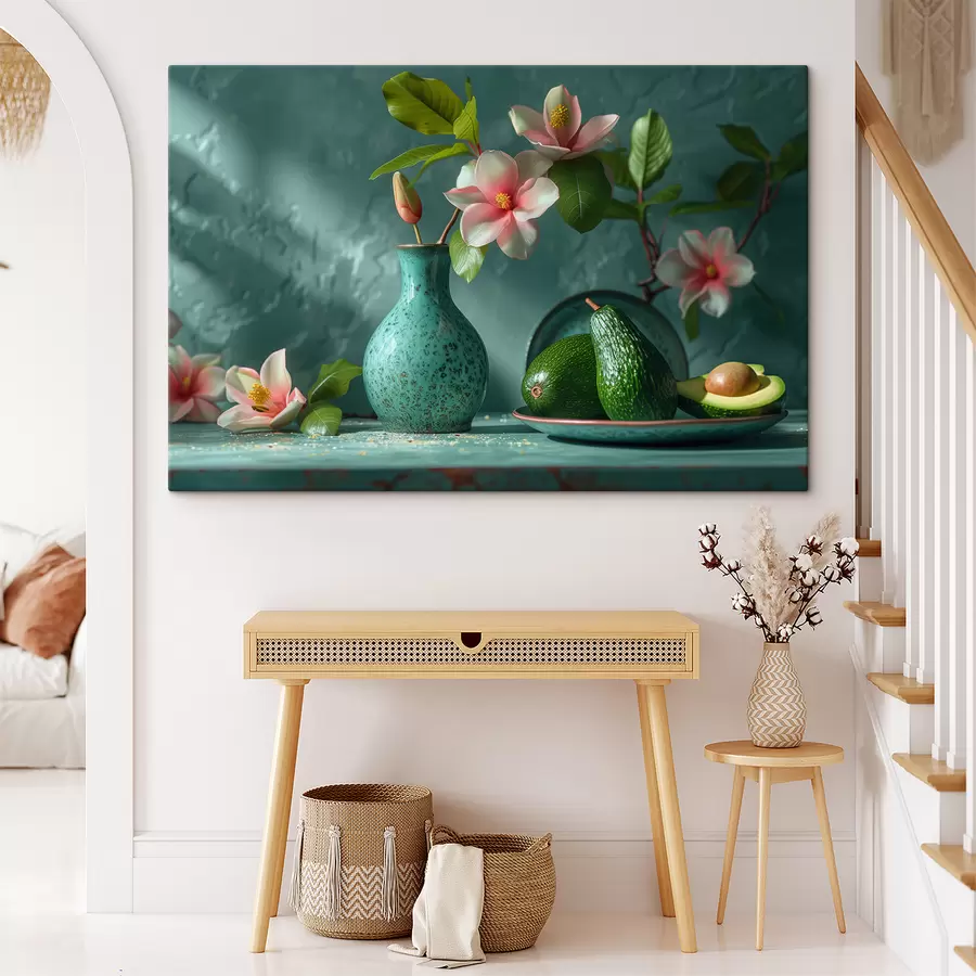 Wandbilder Avocado- und Lilienkomposition s38687