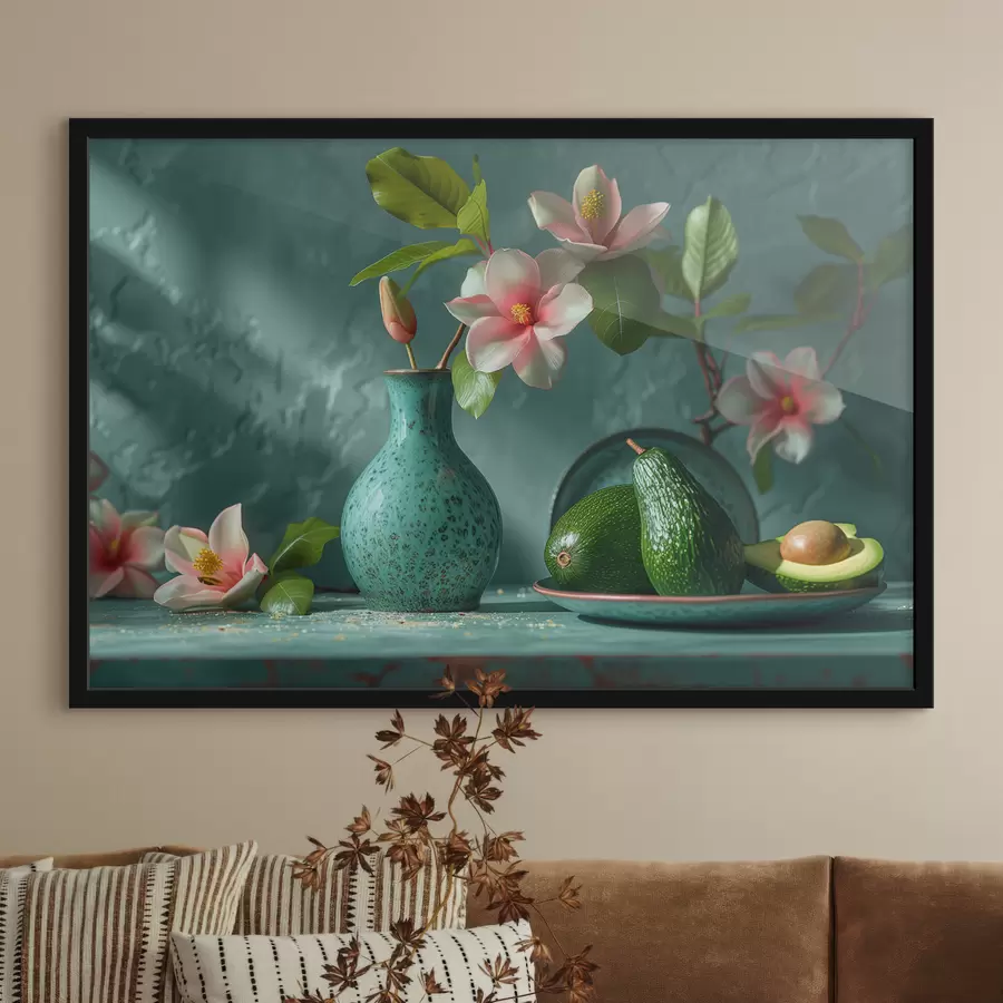 Fototapete Avocado- und Lilienkomposition f38687
