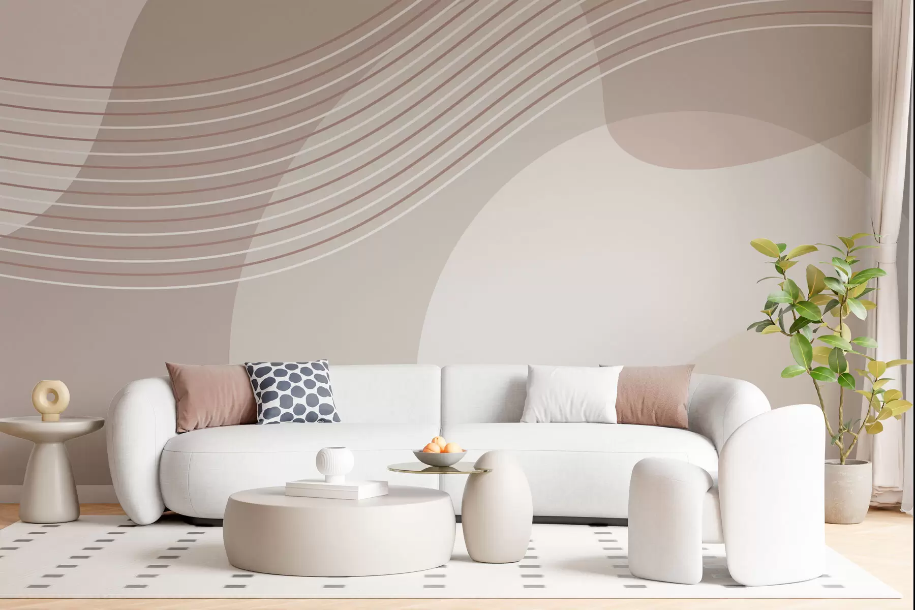 Fototapete Geometrische Formen, neuer Trend in Beige w00826