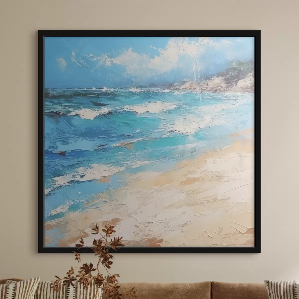 Poster Meer, Wellen, Strand, Sand, Ölgemälde, Abstraktion, Landschaft, Landscape f38910