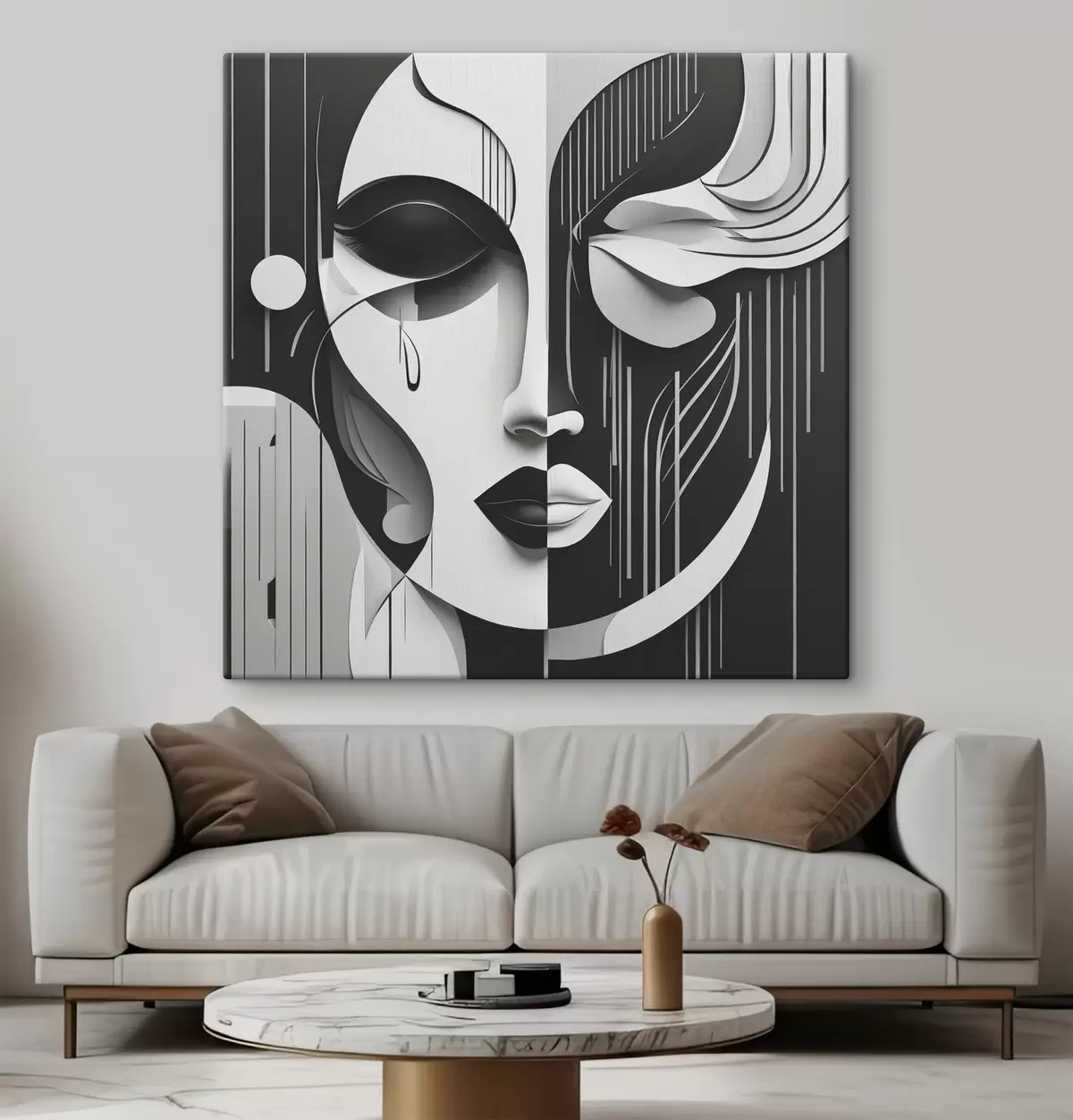 Wandbilder Schwarz-weiße Maske s38850