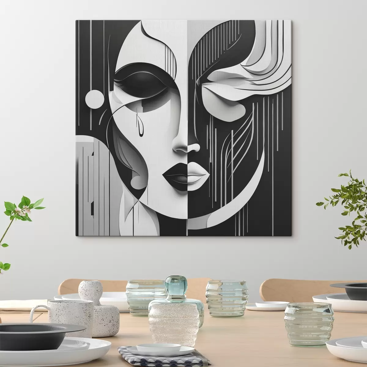 Wandbilder Schwarz-weiße Maske s38850