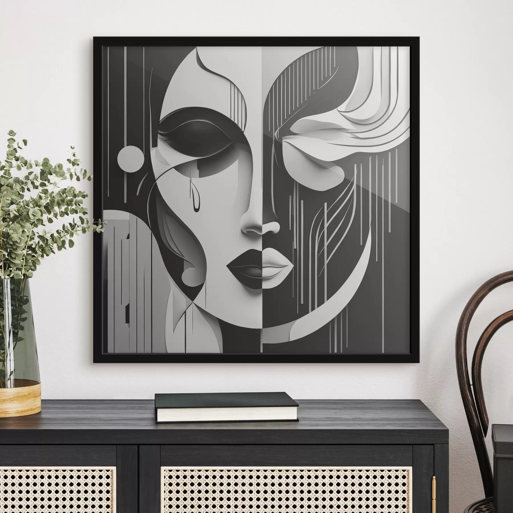 Fototapete Schwarz-weiße Maske f38850