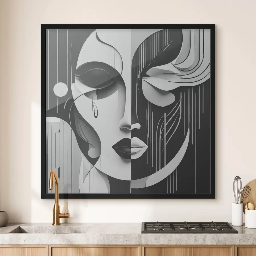 Fototapete Schwarz-weiße Maske f38850