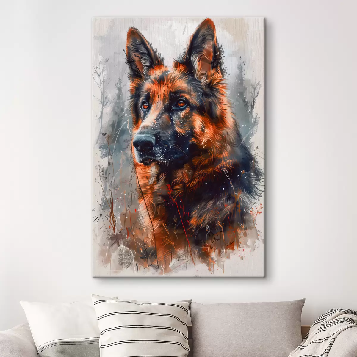 Wandbilder Porträt eines Deutschen Schäferhundes s38995