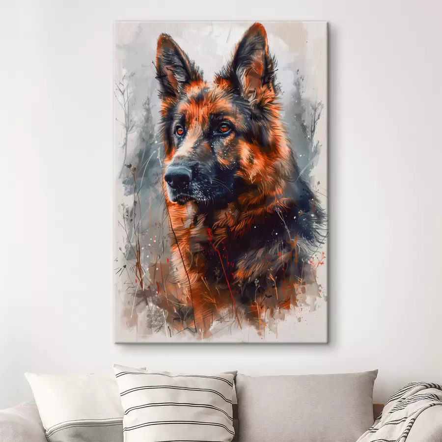 Wandbilder Porträt eines Deutschen Schäferhundes s38995