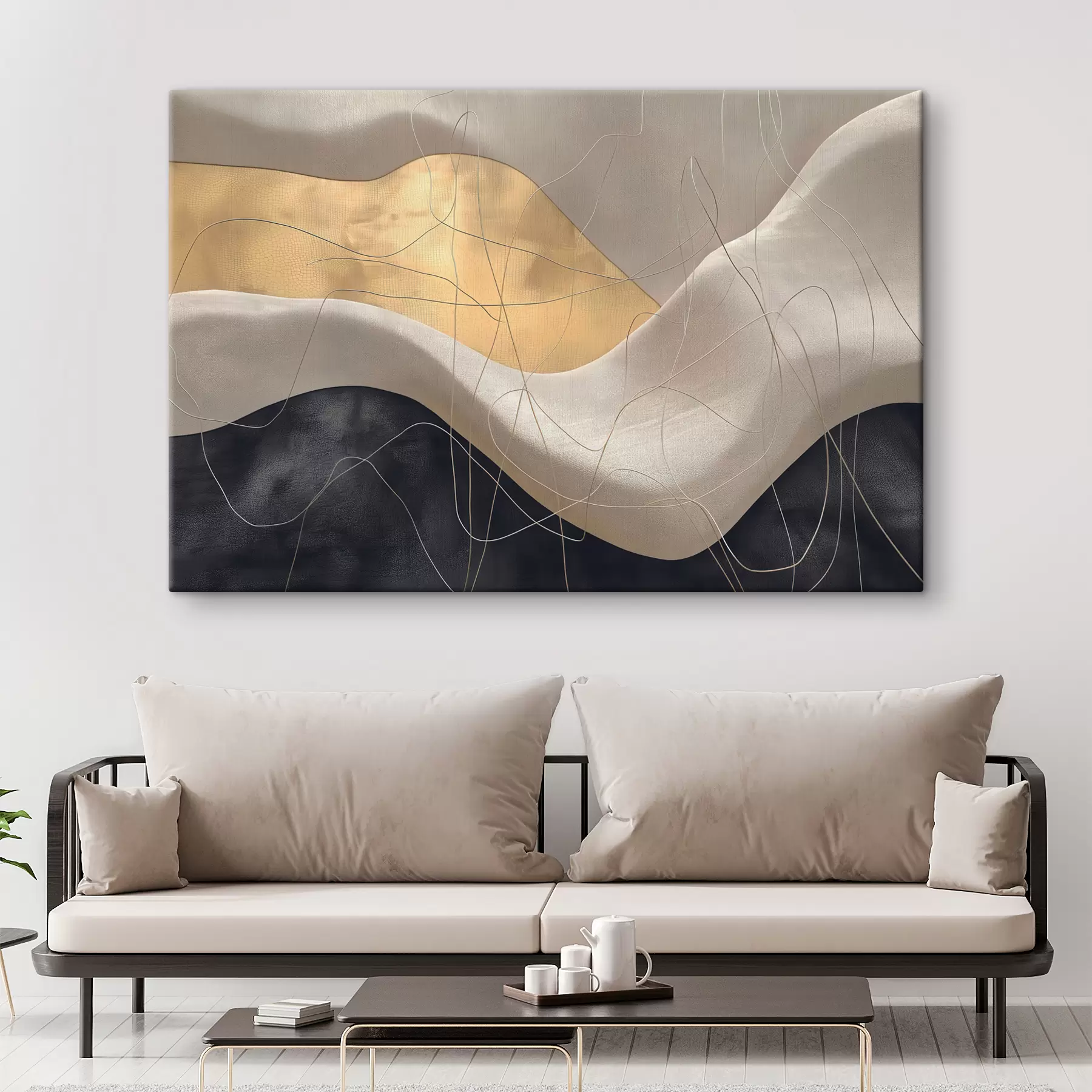 Fototapete Abstraktion mit Wellen und Linien s39053