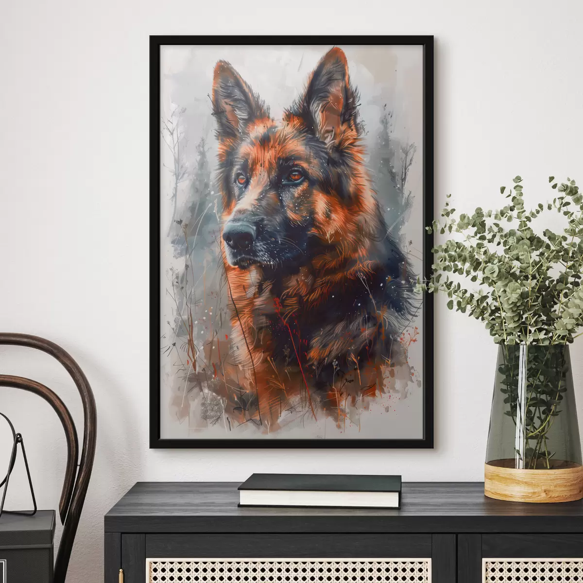 Poster Porträt eines Deutschen Schäferhundes f38995