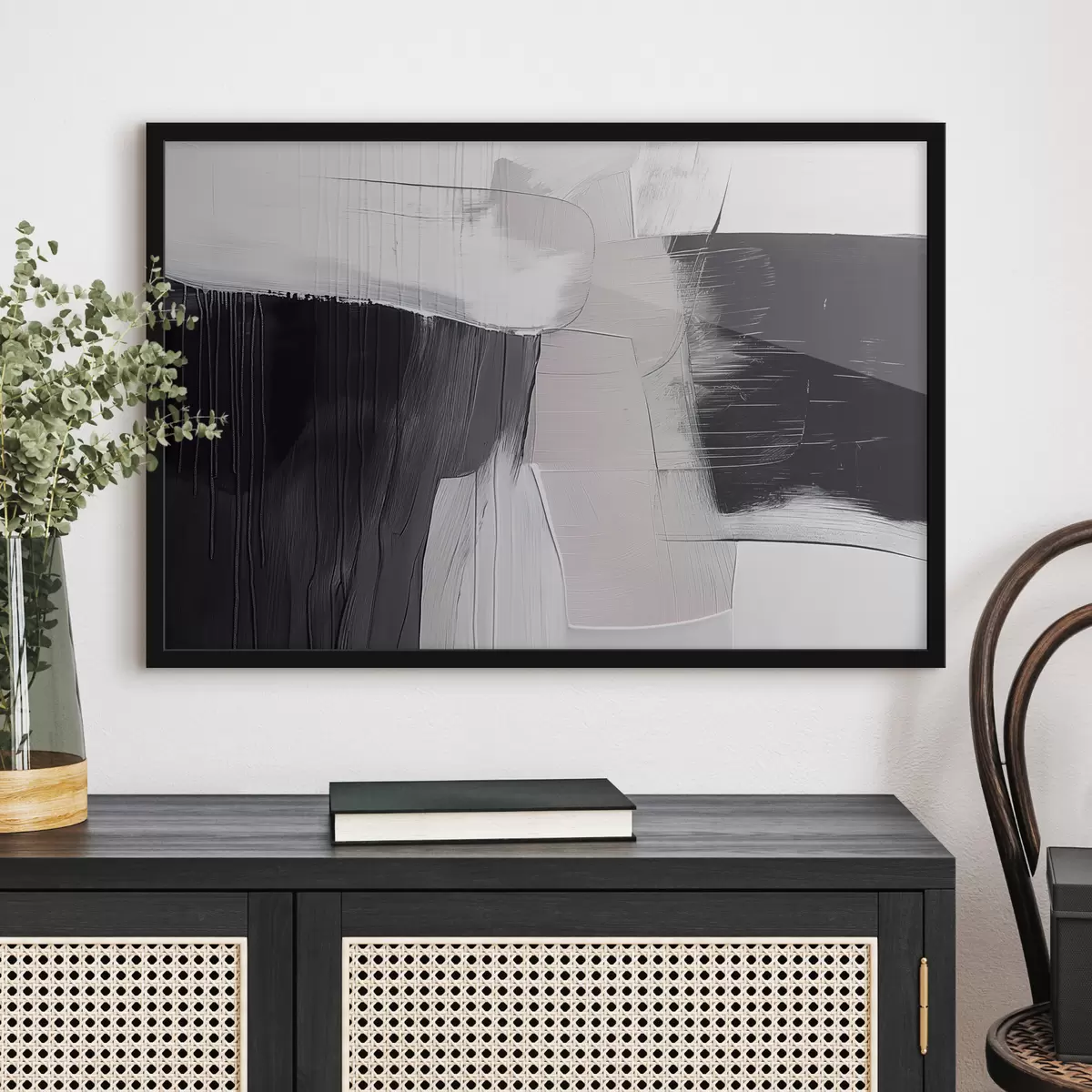 Poster Graue und beige Abstraktion f39015