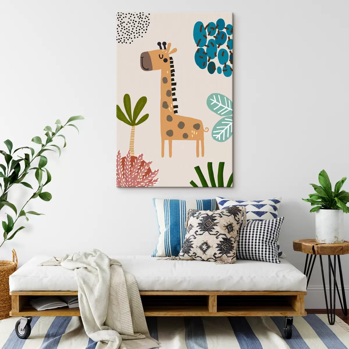 Wandbilder Giraffe im Dschungel im Safari-Stil, Boho s39096