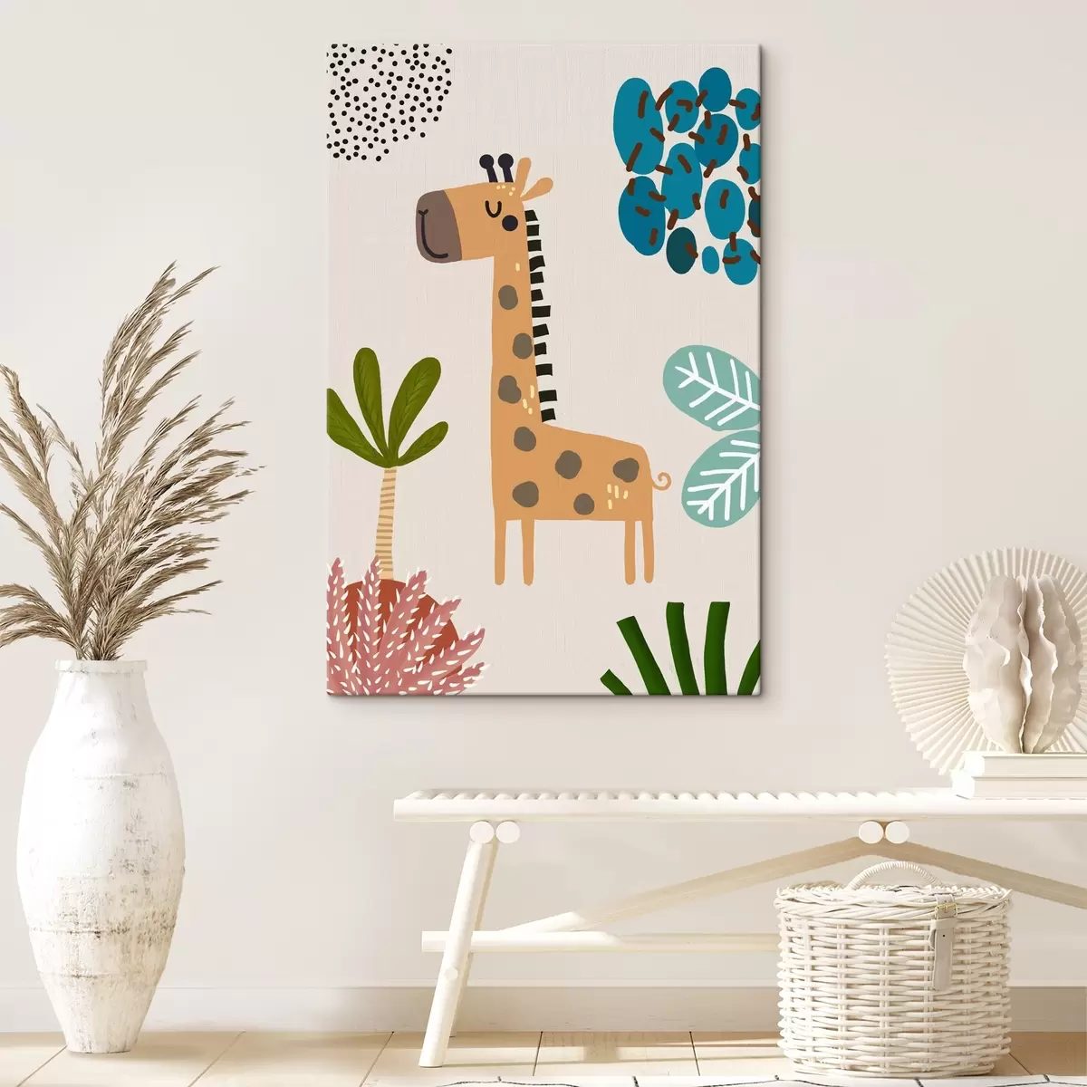Wandbilder Giraffe im Dschungel im Safari-Stil, Boho s39096