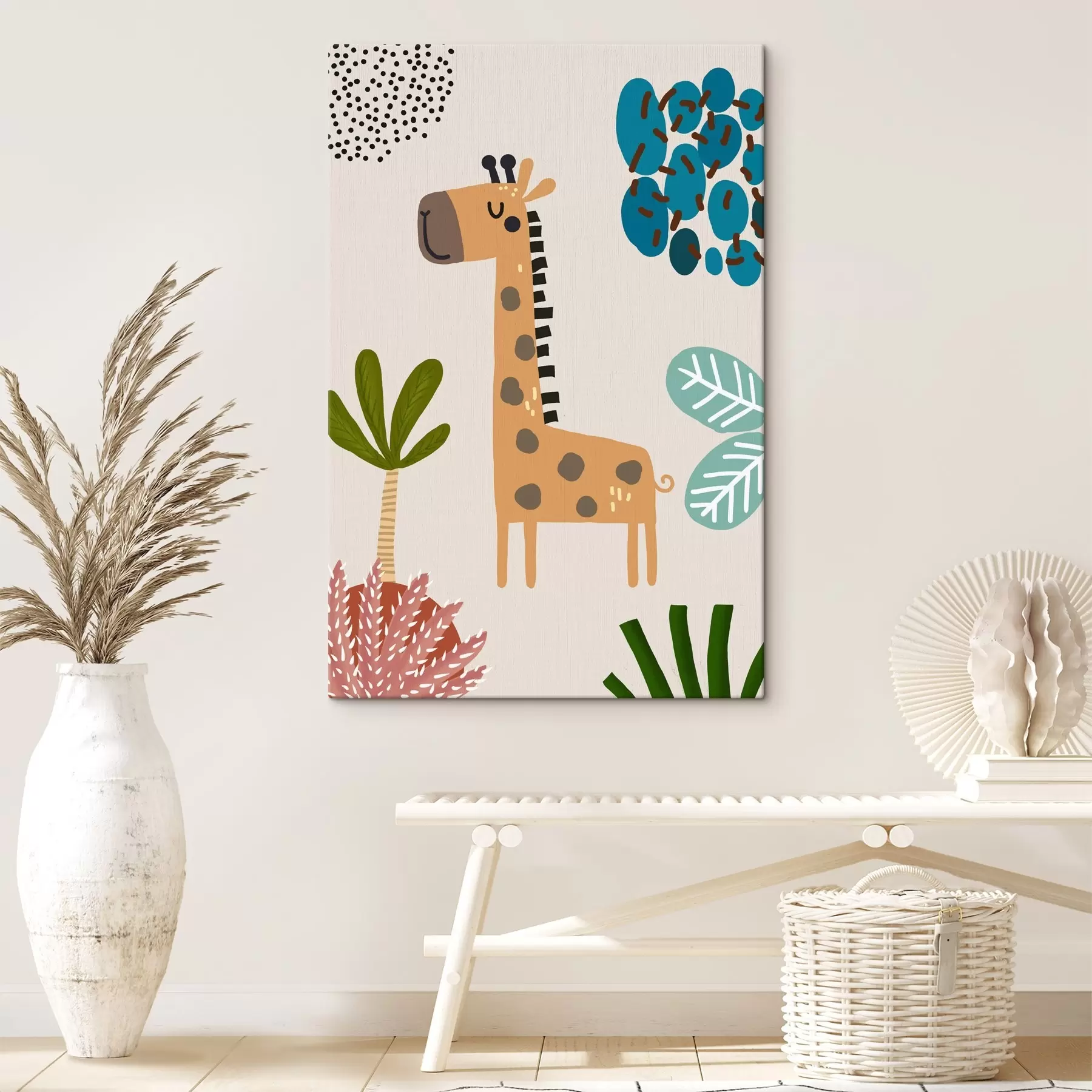 Wandbilder Giraffe im Dschungel im Safari-Stil, Boho s39096