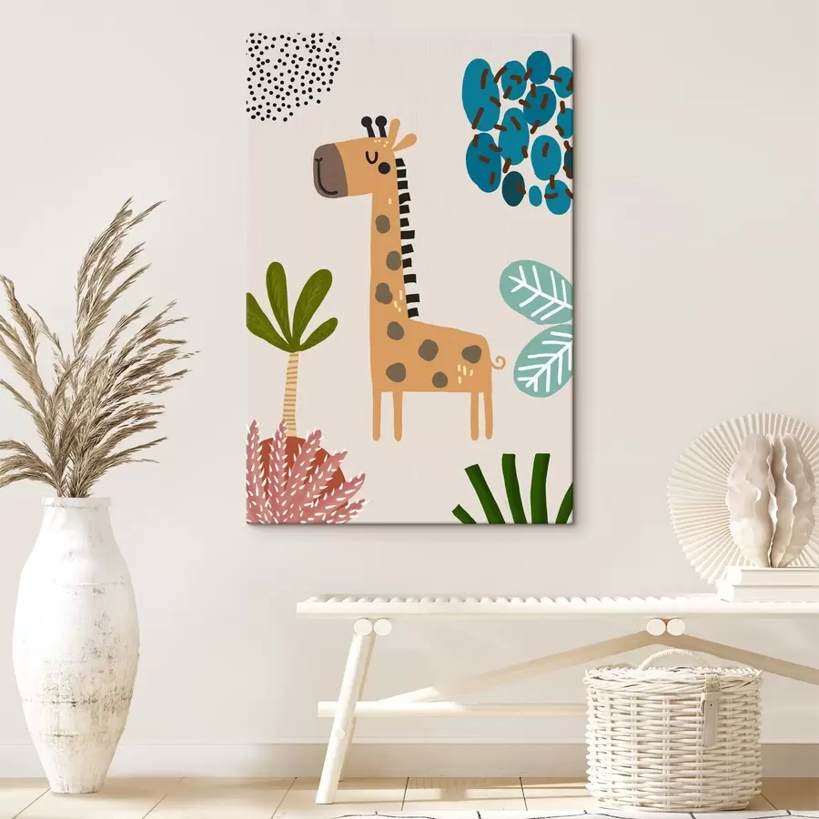 Wandbilder Giraffe im Dschungel im Safari-Stil, Boho s39096