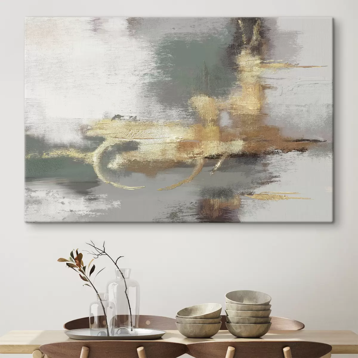 Wandbilder Strukturierte graue Abstraktion mit hellem Akzent s39106