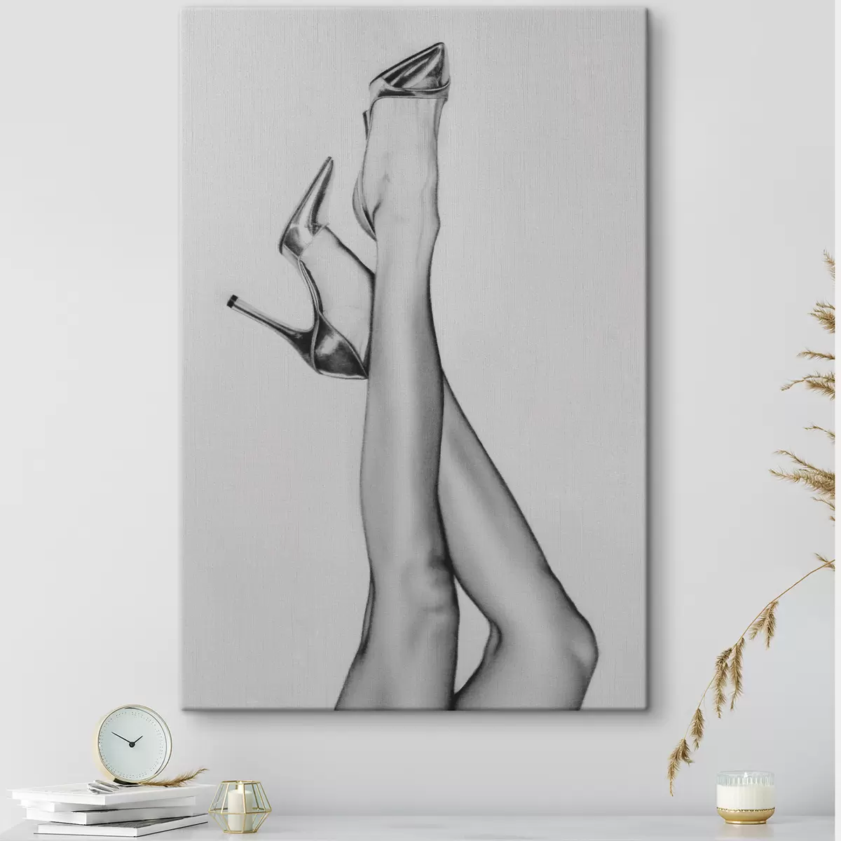 Wandbilder Modellbeine auf Absätzen, Modeillustratorion, Kunst, neuer Trend s39110