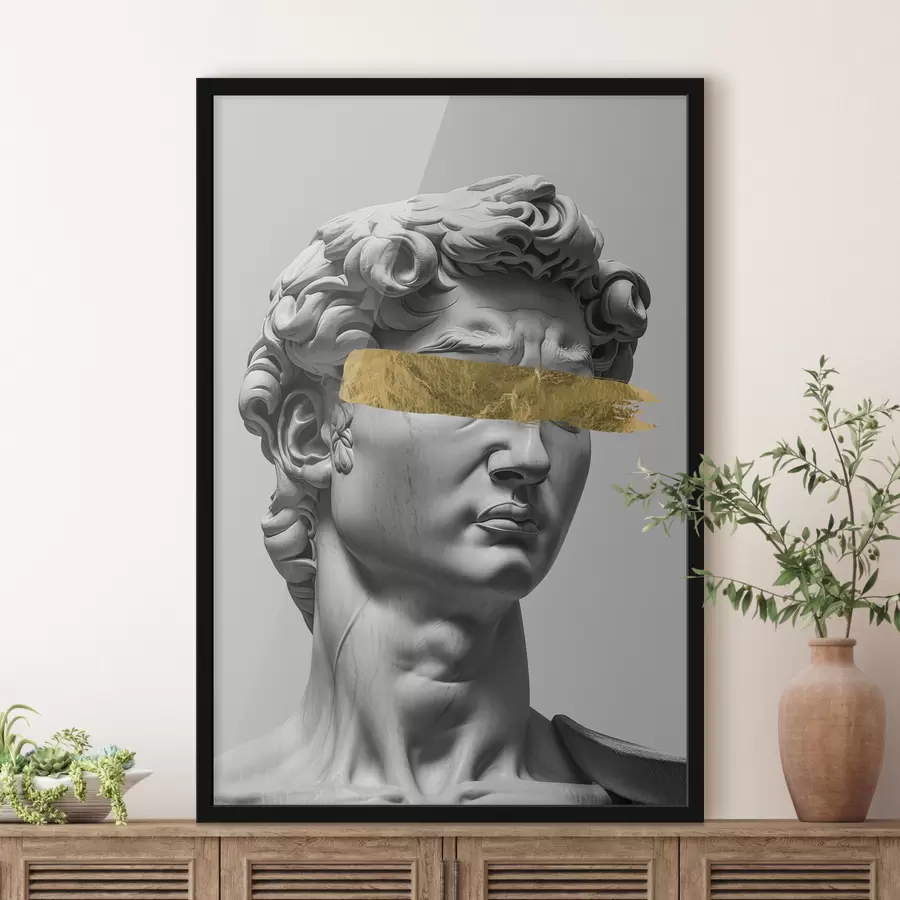 Fototapete Eine moderne Skulptur von David mit geschlossenen Augen f26129