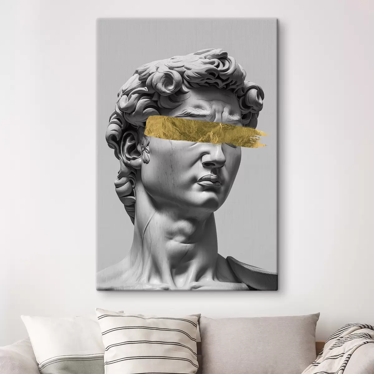 Wandbilder Eine moderne Skulptur von David mit geschlossenen Augen s26129