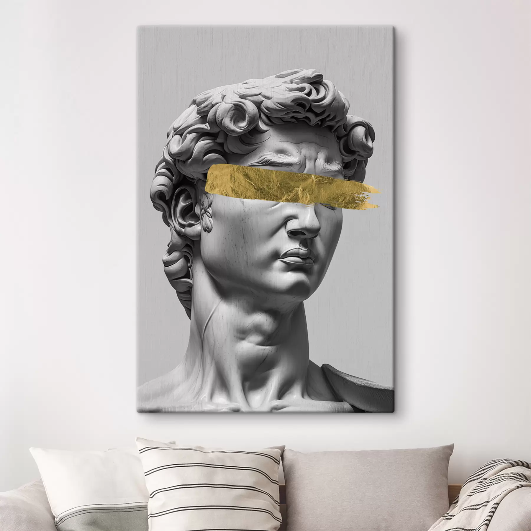 Wandbilder Eine moderne Skulptur von David mit geschlossenen Augen s26129