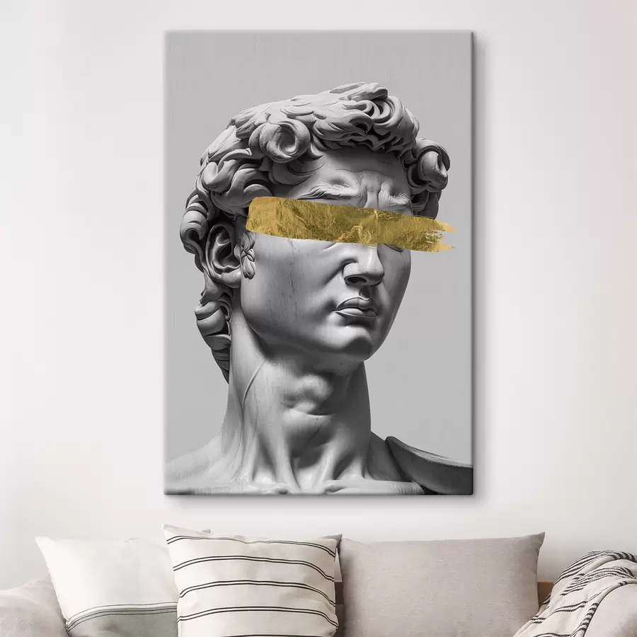 Wandbilder Eine moderne Skulptur von David mit geschlossenen Augen s26129