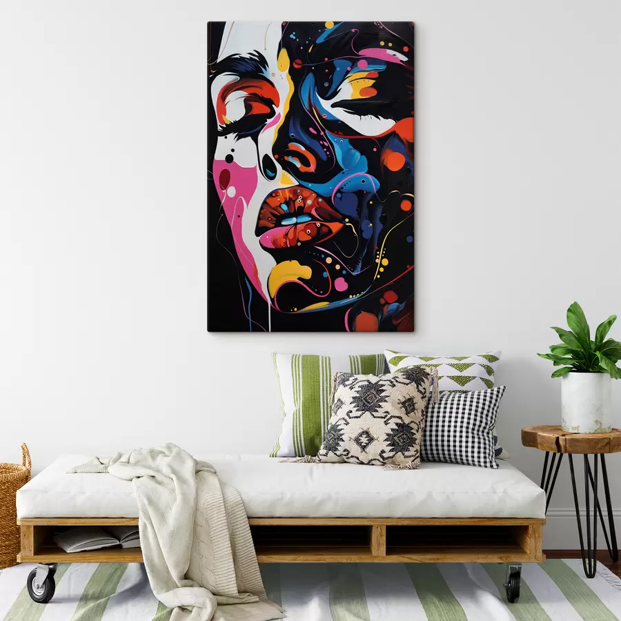 Wandbilder Mädchengesicht in Farben s39306