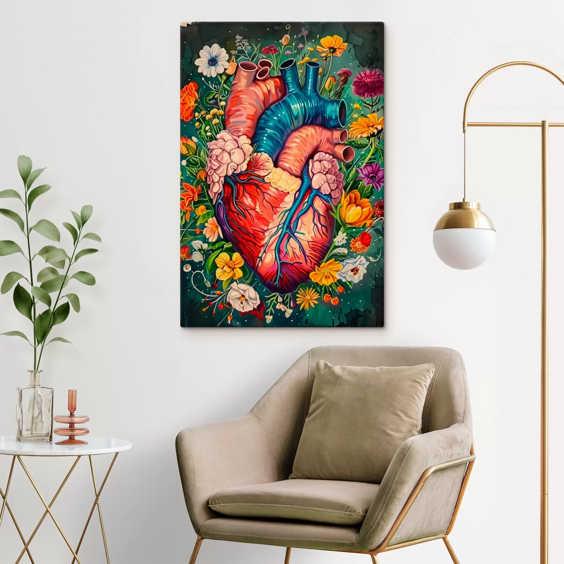 Fototapete Herz in Blumen s39315