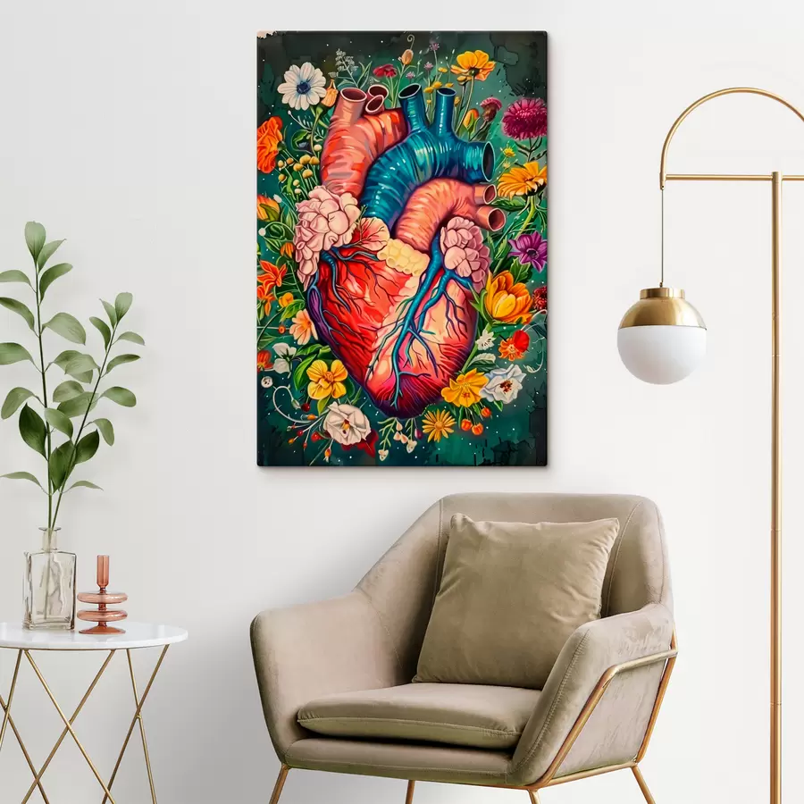 Wandbilder Herz in Blumen s39315